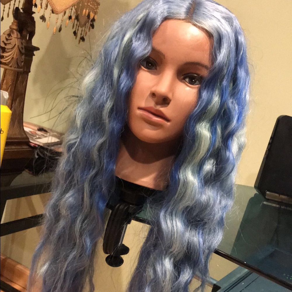 BLUE HANDMADE WIG